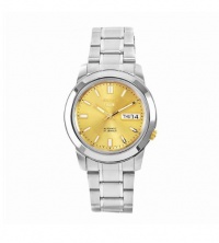 Seiko Men's SNKK13 5 Stainless Steel Goldtone Dial Watch Seiko Men's SNKK13 5 Stainless Steel Goldtone Dial Watch