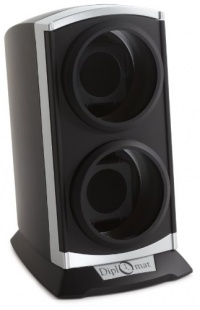 Diplomat Double Metallic Silver / Black Watch Winder with Built In IC Timer Diplomat Double Metallic Silver / Black Watch Winder with Built In IC Timer
