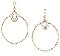 Jessica Simpson Gold Tone Signature Drop Hoop Earrings Jessica Simpson Gold Tone Signature Drop Hoop Earrings