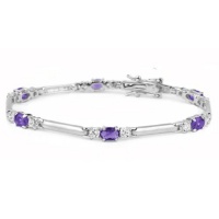 Willow Xpress Michele Tanzanite CZ Silvertone Bracelet Willow Xpress Michele Tanzanite CZ Silvertone Bracelet