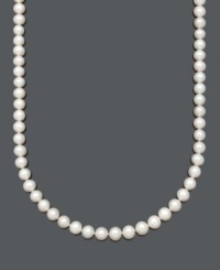 Wrap up your style with the perfect, polished strand. Belle de Mer's beautiful necklace features AA+ cultured freshwater pearls (9-10 mm) with a 14k gold clasp. Approximate length: 20 inches. Wrap up your style with the perfect, polished strand. Belle de Mer's beautiful necklace features AA+ cultured freshwater pearls (9-10 mm) with a 14k gold clasp. Approximate length: 20 inches.