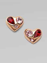 A warm rose goldtone style with colorful rhinestone accents. Rose goldtone brassGlass stonesSize, about ½Post backImported A warm rose goldtone style with colorful rhinestone accents. Rose goldtone brassGlass stonesSize, about ½Post backImported