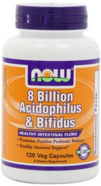 NOW Foods Acidophilus/bifidus 8 Billion, 120 Capsules