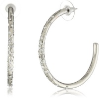 Nine West HOOP THERE IT IS Silver or Gold Tone Crystal Pave C Hoop Earrings Nine West HOOP THERE IT IS Silver or Gold Tone Crystal Pave C Hoop Earrings