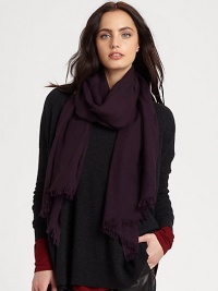 A lightweight blend of viscose and cashmere makes this fringed style the perfect go-with-anything accent.75% viscose/25% cashmereDry cleanMade in Italy A lightweight blend of viscose and cashmere makes this fringed style the perfect go-with-anything accent.75% viscose/25% cashmereDry cleanMade in Italy