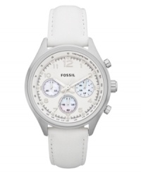 This aeronautical-inspired Flight collection watch from Fossil gets a fresh upgrade with allover whites and subtle tones. This aeronautical-inspired Flight collection watch from Fossil gets a fresh upgrade with allover whites and subtle tones.