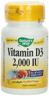 Nature's Way Vitamin D-3 2000 Iu, Softgels, 120-Count Nature's Way Vitamin D-3 2000 Iu, Softgels, 120-Count