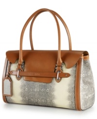 Satisfy your allure for the exotic with this luxe, lizard print design from Lauren by Ralf Lauren. Lady-like, leather straps complement the sleek, shiny hardware, while the generous interior is outfitted with pockets and compartments for all your on-the-go essentials. Satisfy your allure for the exotic with this luxe, lizard print design from Lauren by Ralf Lauren. Lady-like, leather straps complement the sleek, shiny hardware, while the generous interior is outfitted with pockets and compartments for all your on-the-go essentials.
