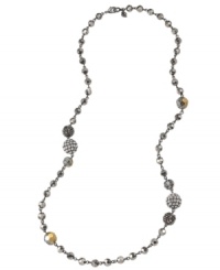 Go to great lengths. Add a dressy dimension to your wardrobe with this elegant graduated bead necklace from Carolee. Featuring an assortment of glass accents, it's crafted in hematite tone mixed metal. Approximate length: 32 inches.