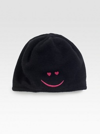 A cozy knit topper featuring an embroidered smiley face.Wool/Rayon/Nylon/CashmereOne size fits mostDry cleanImported A cozy knit topper featuring an embroidered smiley face.Wool/Rayon/Nylon/CashmereOne size fits mostDry cleanImported