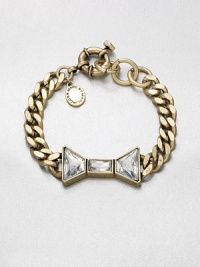 Faceted rhinestones add interest to this sweet bow style on a link chain. Glass stonesBrassLength, about 7.4Spring ring closureImported Faceted rhinestones add interest to this sweet bow style on a link chain. Glass stonesBrassLength, about 7.4Spring ring closureImported