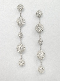 EXCLUSIVELY AT SAKS. Five sparkling, crystal accented balls in various sizes in a lovely, lengthy design. CrystalsRhodium-plated brassDrop, about 2.12Surgical steel post backImported EXCLUSIVELY AT SAKS. Five sparkling, crystal accented balls in various sizes in a lovely, lengthy design. CrystalsRhodium-plated brassDrop, about 2.12Surgical steel post backImported