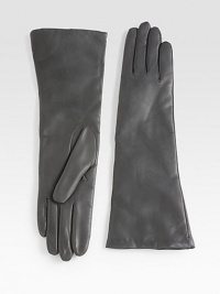 EXCLUSIVELY AT SAKS. A supple leather design in a sophisticated length. Nappa leatherCashmere linedMade in Italy EXCLUSIVELY AT SAKS. A supple leather design in a sophisticated length. Nappa leatherCashmere linedMade in Italy
