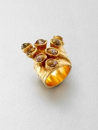 A sprinkling of vibrant color rests in a goldtone setting with the look of a modern sculpture.GlassGoldtoneDiameter, about 1.1Made in Italy and imported A sprinkling of vibrant color rests in a goldtone setting with the look of a modern sculpture.GlassGoldtoneDiameter, about 1.1Made in Italy and imported