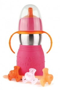 The Safe Sippy 2 2-in-1 Sippy to Straw Bottle, Pink The Safe Sippy 2 2-in-1 Sippy to Straw Bottle, Pink