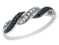 White and Black Diamond Ring 1/10 Carat (ctw) in 10K White Gold White and Black Diamond Ring 1/10 Carat (ctw) in 10K White Gold