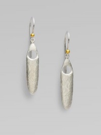 A unique design with tribal appeal in sleek sterling silver accented with radiant 24k gold. Sterling silver24k goldLength, about 1½Hook backImported A unique design with tribal appeal in sleek sterling silver accented with radiant 24k gold. Sterling silver24k goldLength, about 1½Hook backImported