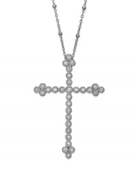 Display your faith in style. This charming four-point cross pendant shines with the addition of full-cut diamonds (3/8 ct. t.w.) in sterling silver. Approximate length: 18 inches. Approximate drop length: 1-1/2 inches. Approximate drop width: 1 inch. Display your faith in style. This charming four-point cross pendant shines with the addition of full-cut diamonds (3/8 ct. t.w.) in sterling silver. Approximate length: 18 inches. Approximate drop length: 1-1/2 inches. Approximate drop width: 1 inch.