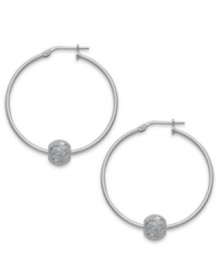 Added appeal. Giani Bernini takes its hoop earrings, set in sterling silver, to new heights of fashion with sparkle beads for a dazzling touch. Approximate diameter: 1-1/2 inches. Added appeal. Giani Bernini takes its hoop earrings, set in sterling silver, to new heights of fashion with sparkle beads for a dazzling touch. Approximate diameter: 1-1/2 inches.