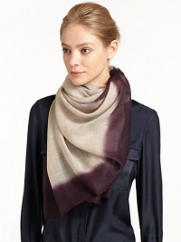 Crafted in a lightweight wool and silk blend with a solid border and eyelash fringe trim.93% wool/7% silk76 X 28Dry cleanImported Crafted in a lightweight wool and silk blend with a solid border and eyelash fringe trim.93% wool/7% silk76 X 28Dry cleanImported