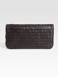 Luxurious nappa lambskin with iconic woven detail.Snap closure One outside open pocket One inside zip pocket Six pull-out credit card slots Nappa lambskin lining 8W X 4H X 1D Made in Italy Luxurious nappa lambskin with iconic woven detail.Snap closure One outside open pocket One inside zip pocket Six pull-out credit card slots Nappa lambskin lining 8W X 4H X 1D Made in Italy