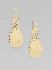 From the Crinkle Collection. An elegant shape of hammered 18k gold makes for a bold yet subtle creation.18k gold Length, about 1½ Ear wire Made in USA From the Crinkle Collection. An elegant shape of hammered 18k gold makes for a bold yet subtle creation.18k gold Length, about 1½ Ear wire Made in USA