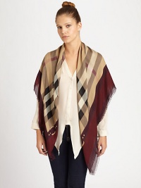 A must-own design with the unmistakable look of Burberry.Modal/mulberry silkAbout 47 X 47Dry cleanImported A must-own design with the unmistakable look of Burberry.Modal/mulberry silkAbout 47 X 47Dry cleanImported