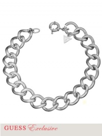 GUESS Women's Silver-Tone Curb Chain Necklace, SILVER GUESS Women's Silver-Tone Curb Chain Necklace, SILVER