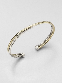 From the Crossover Collection. A smooth band of 18k bonded gold is paired with textured sterling silver. 3mm Made in the USA