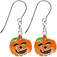 Handcrafted Pumpkin Jackolantern Halloween Earrings