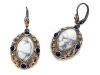 Carlo Viani® 14K Rose Gold Plated Howlite Earrings with Lapis Gemstones