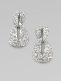 A modern twist on a classic design encrusted in dazzling crystals. Rhodium plated brassCrystalsDrop, about 1½Post backImported A modern twist on a classic design encrusted in dazzling crystals. Rhodium plated brassCrystalsDrop, about 1½Post backImported