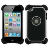 Snap-On Protector Hybrid Hard/Gel Case for Apple iPod Touch 4th Generation / 4th Gen - White/Black