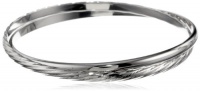 Sterling Silver 4mm Double Twisted and Classic Bangle Bracelet Sterling Silver 4mm Double Twisted and Classic Bangle Bracelet