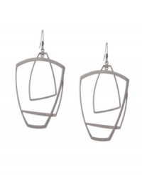 Perfectly picturesque. These face-framing BCBGeneration drop earrings feature dramatic cut-out shapes crafted in light hematite tone mixed metal. Approximate drop: 2 inches. Perfectly picturesque. These face-framing BCBGeneration drop earrings feature dramatic cut-out shapes crafted in light hematite tone mixed metal. Approximate drop: 2 inches.