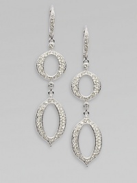 EXCLUSIVELY AT SAKS. An elegant style featuring pointed ovals accented with brilliant pavé crystals in a drop design. CrystalsRhodium-plated brassLength, about 2Leverback hookImported 