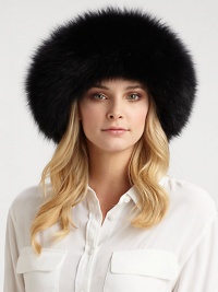 Sumptuous fox fur is paired with a plush suede crown to create a splendid topper.Dyed fox fur28 circumferenceOne size fits mostSpecialist dry cleanMade in the USAFur origin: Finland