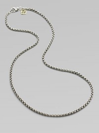 A delicate box-link design in sterling silver, lovely worn alone, even lovelier when you add a jeweled enhancer. Sterling silver with 18k gold accent Length, about 18 Lobster clasp Made in USAPlease note: Enhancers sold separately. A delicate box-link design in sterling silver, lovely worn alone, even lovelier when you add a jeweled enhancer. Sterling silver with 18k gold accent Length, about 18 Lobster clasp Made in USAPlease note: Enhancers sold separately.