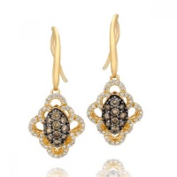 Le Vian Chocolate Diamond Drop Earrings in 14K Yellow Gold with Chocolate and White Diamonds at 0.86 Carats Le Vian Chocolate Diamond Drop Earrings in 14K Yellow Gold with Chocolate and White Diamonds at 0.86 Carats