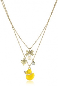 Betsey Johnson Critter 2-Row Duck Pendant Necklace Betsey Johnson Critter 2-Row Duck Pendant Necklace