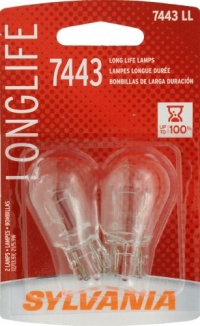 Sylvania 7443 LL Long Life Miniature Lamp, (Pack of 2) Sylvania 7443 LL Long Life Miniature Lamp, (Pack of 2)