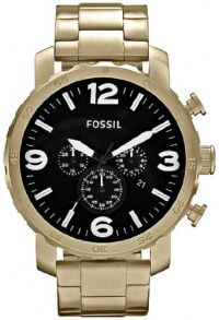Fossil Nate Chronograph Stainless Steel Watch Gold-Tone Fossil Nate Chronograph Stainless Steel Watch Gold-Tone