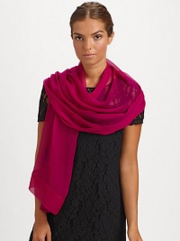 EXCLUSIVELY AT SAKS. A semi-sheer silk chiffon topper.SilkAbout 20 X 86Dry cleanMade in the USA of imported fabric EXCLUSIVELY AT SAKS. A semi-sheer silk chiffon topper.SilkAbout 20 X 86Dry cleanMade in the USA of imported fabric
