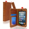 KHOMO ® Brown Book Style Leather Case for Apple iPhone 5 / 5s