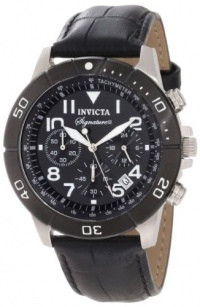 Invicta Men's 7345 Signature Chronograph Black Dial Black Leather Watch Invicta Men's 7345 Signature Chronograph Black Dial Black Leather Watch