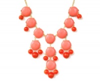 Color Bubble BIB Statement Fashion Necklace - Peach Color Bubble BIB Statement Fashion Necklace - Peach
