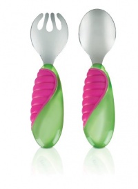 Munchkin Mighty Grip Fork and Spoon, Colors May Vary Munchkin Mighty Grip Fork and Spoon, Colors May Vary