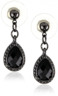 1928 Jewelry Black Victorian Mini Teardrop Earrings