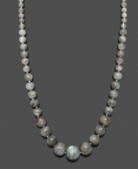 Polish your look in neutral tones. This versatile necklace features graduated, labradorite beads (6-16 mm) and a 14k gold clasp. Approximate length: 18 inches. Polish your look in neutral tones. This versatile necklace features graduated, labradorite beads (6-16 mm) and a 14k gold clasp. Approximate length: 18 inches.