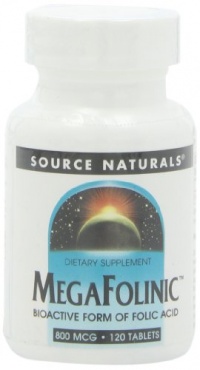 Source Naturals MegaFolinic, 800 Mcg 120 Tablets Source Naturals MegaFolinic, 800 Mcg 120 Tablets